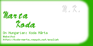 marta koda business card